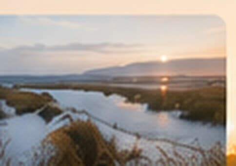 Stille vinterlandskab ved vandet